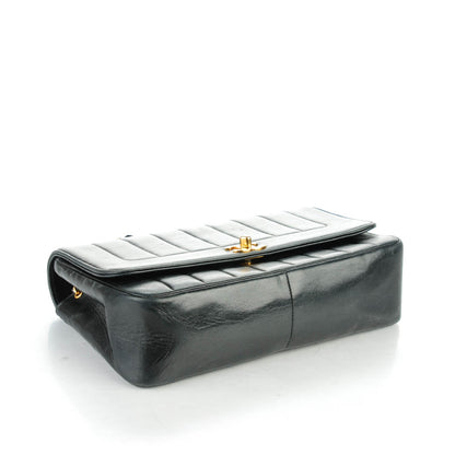 Chanel Lambskin Vertical Quilted Medium Single Flap Black 4 of 8