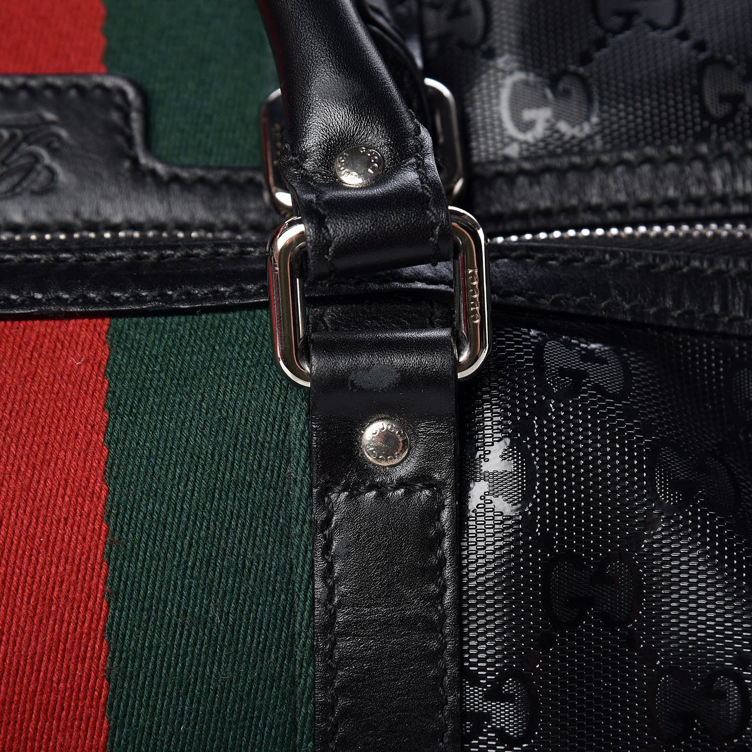 Gucci Imprime Monogram Web Carry On Duffle Bag Black 16 of 17