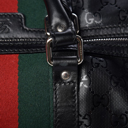 Gucci Imprime Monogram Web Carry On Duffle Bag Black 16 of 17