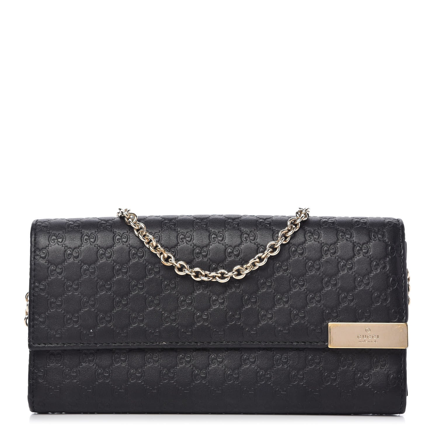 Gucci Soft Microguccissima Dice Chain Wallet Black 1 of 9