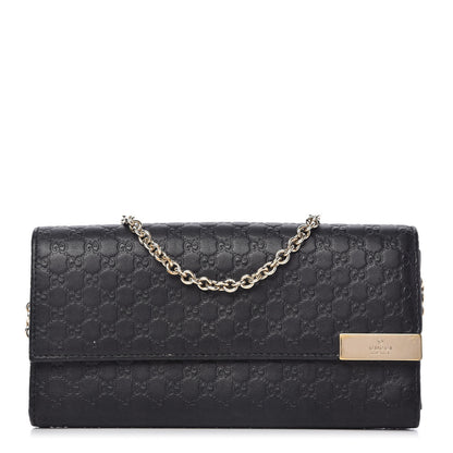 Gucci Soft Microguccissima Dice Chain Wallet Black 1 of 9