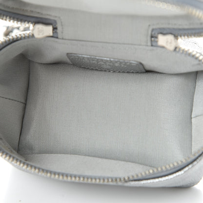 Chanel Metallic Caviar Quilted Mini Top Handle Vanity With Chain Silver 5 of 11