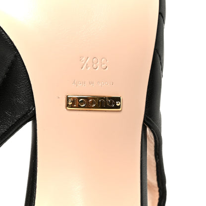 Gucci Nappa Charlotte Chevron Matelasse Double G 75mm Slingback Pumps 38.5 Black 8 of 10