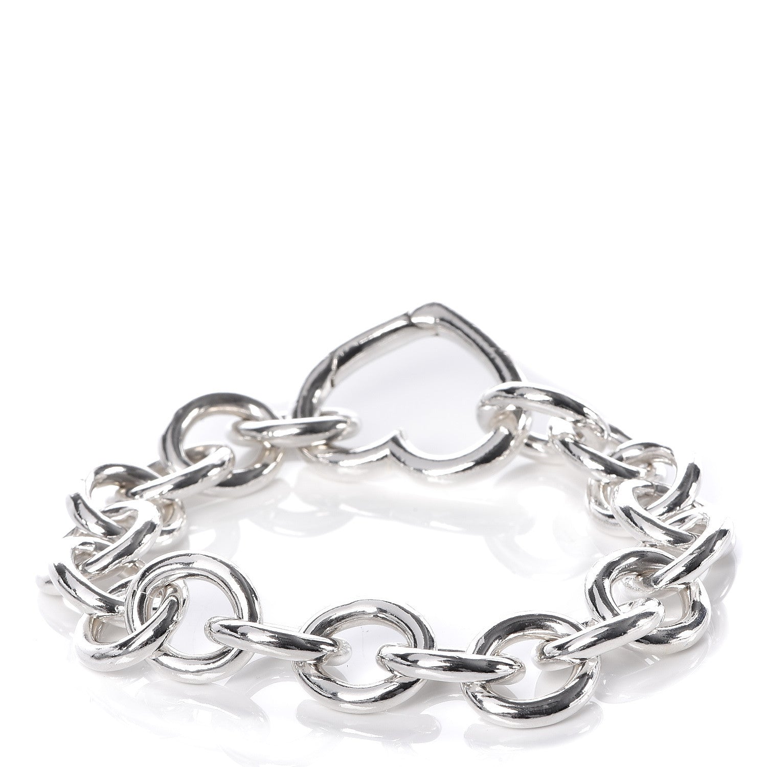 Tiffany Sterling Silver Open Heart Clasp Bracelet 3 of 5