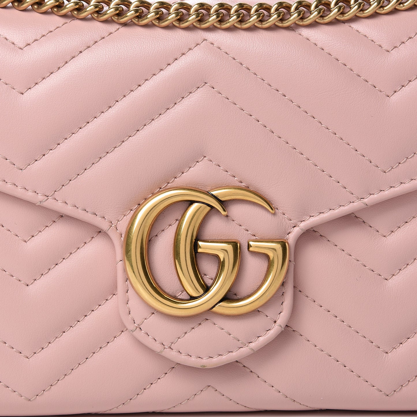 Calfskin Matelasse GG Marmont Chain Wallet Perfect Pink