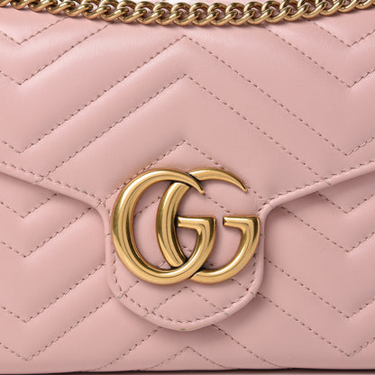 Gucci Calfskin Matelasse GG Marmont Chain Wallet Perfect Pink 8 of 14
