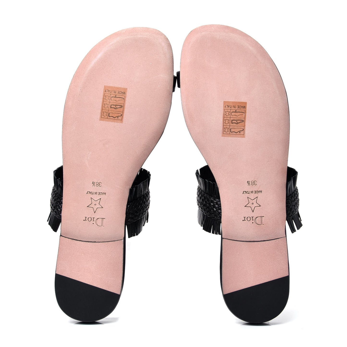 Lambskin Braided Wave Sandal 38.5 Black