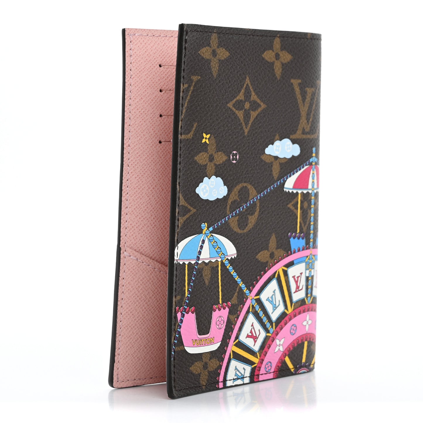 Monogram 2020 Christmas Animation Big Wheel Passport Cover Rose Ballerine