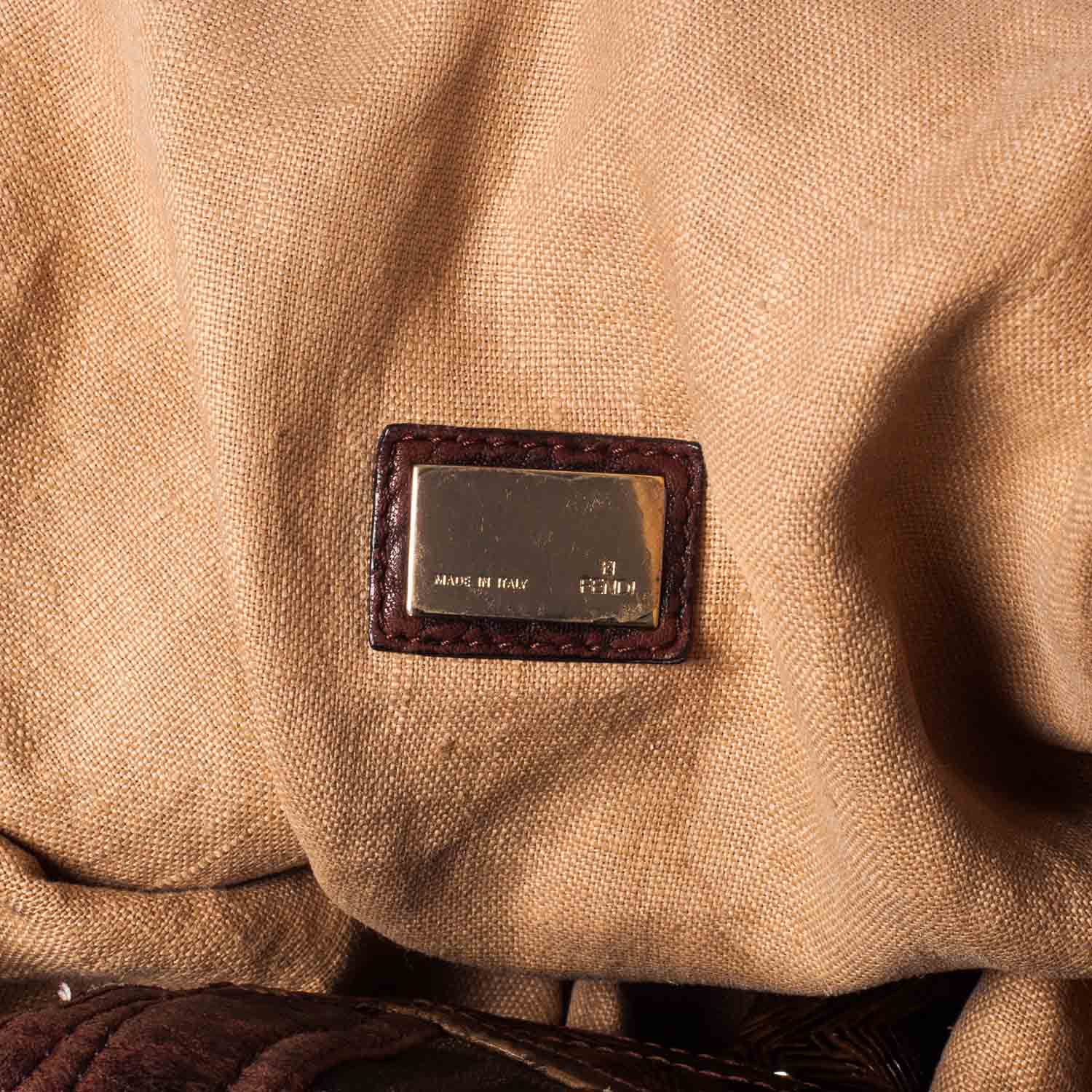 Fendi Zucca Nappa Nuvolata Vitello Tortuga Spy Tobacco Moro 9 of 11