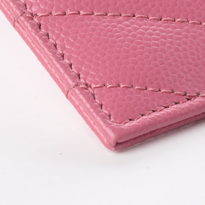 Saint Laurent Grain De Poudre Matelasse Chevron Monogram Credit Card Case Indian Pink 5 of 10