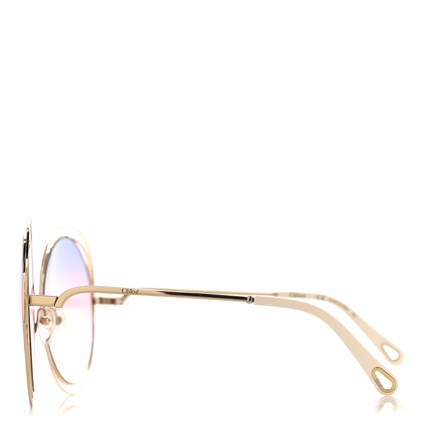 Oversize Round Sunglasses CE136S Gold Pink