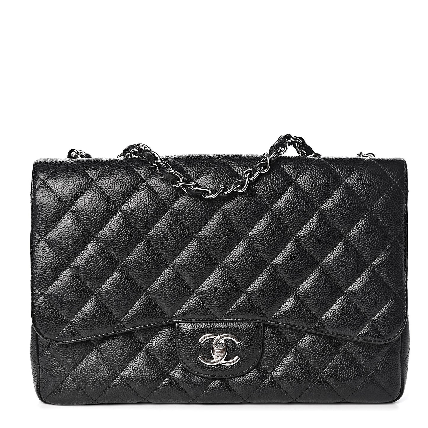 Caviar Quilted Jumbo Single Flap Black
