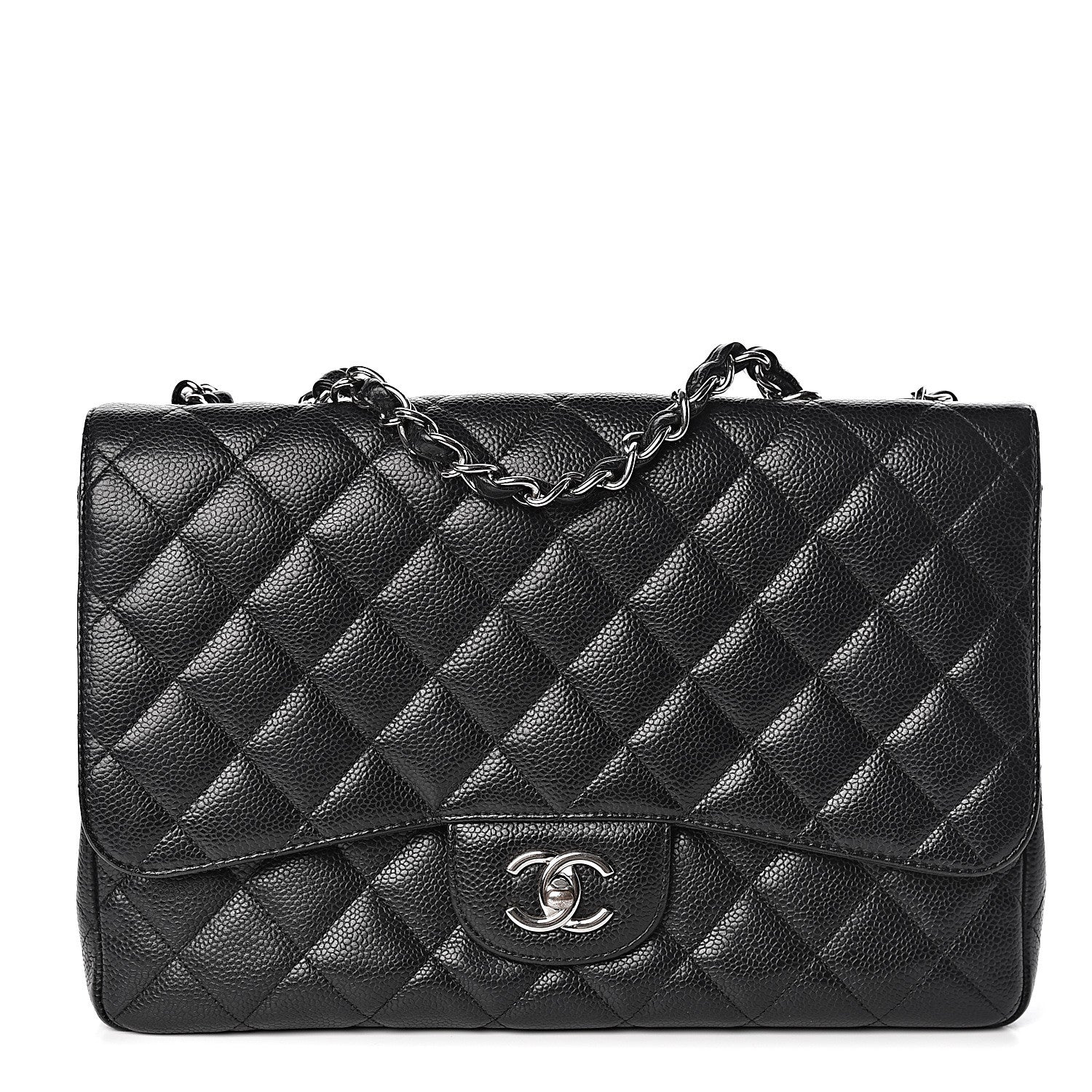 Chanel Caviar Quilted Jumbo Single Flap Black 1 of 10