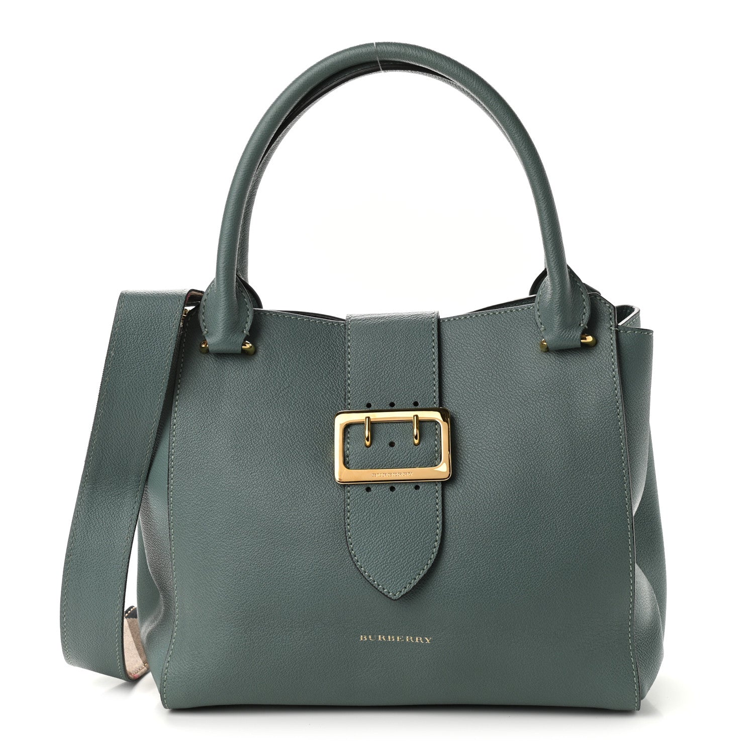 Burberry Soft Grain Calfskin Medium Buckle Tote Celadon Blue 1 of 10