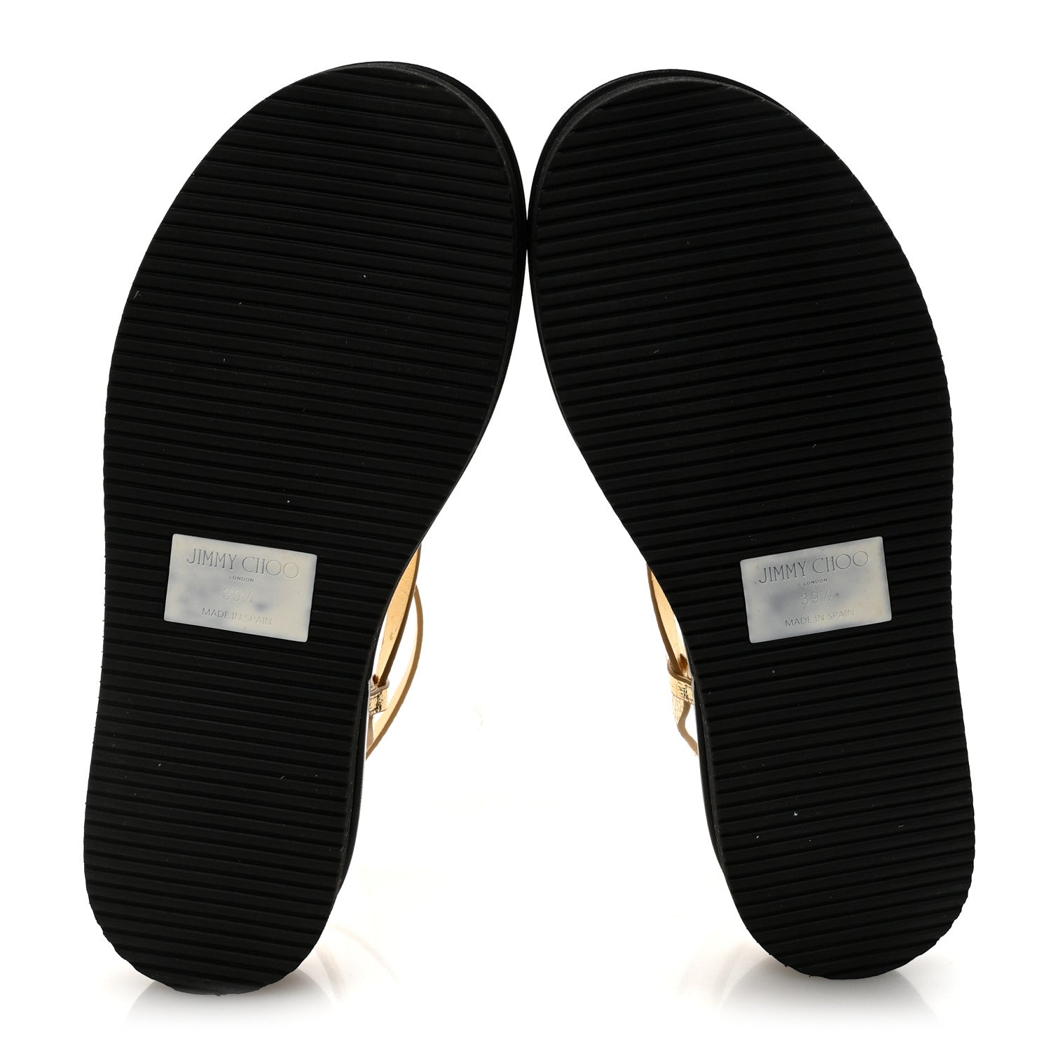 Jimmy Choo Crackled Metallic Calfskin Pine Platform Sandals 39.5 Gold 11 of 16