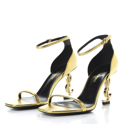 Saint Laurent Metallic Lambskin Opyum 110 Sandals 36.5 Oro 2 of 10