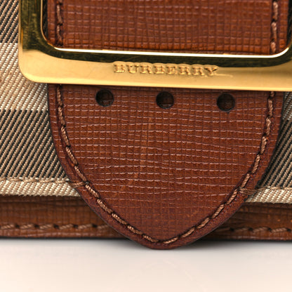 Burberry House Check Bridle Calfskin Small Madison Buckle Bag Tan 10 of 11