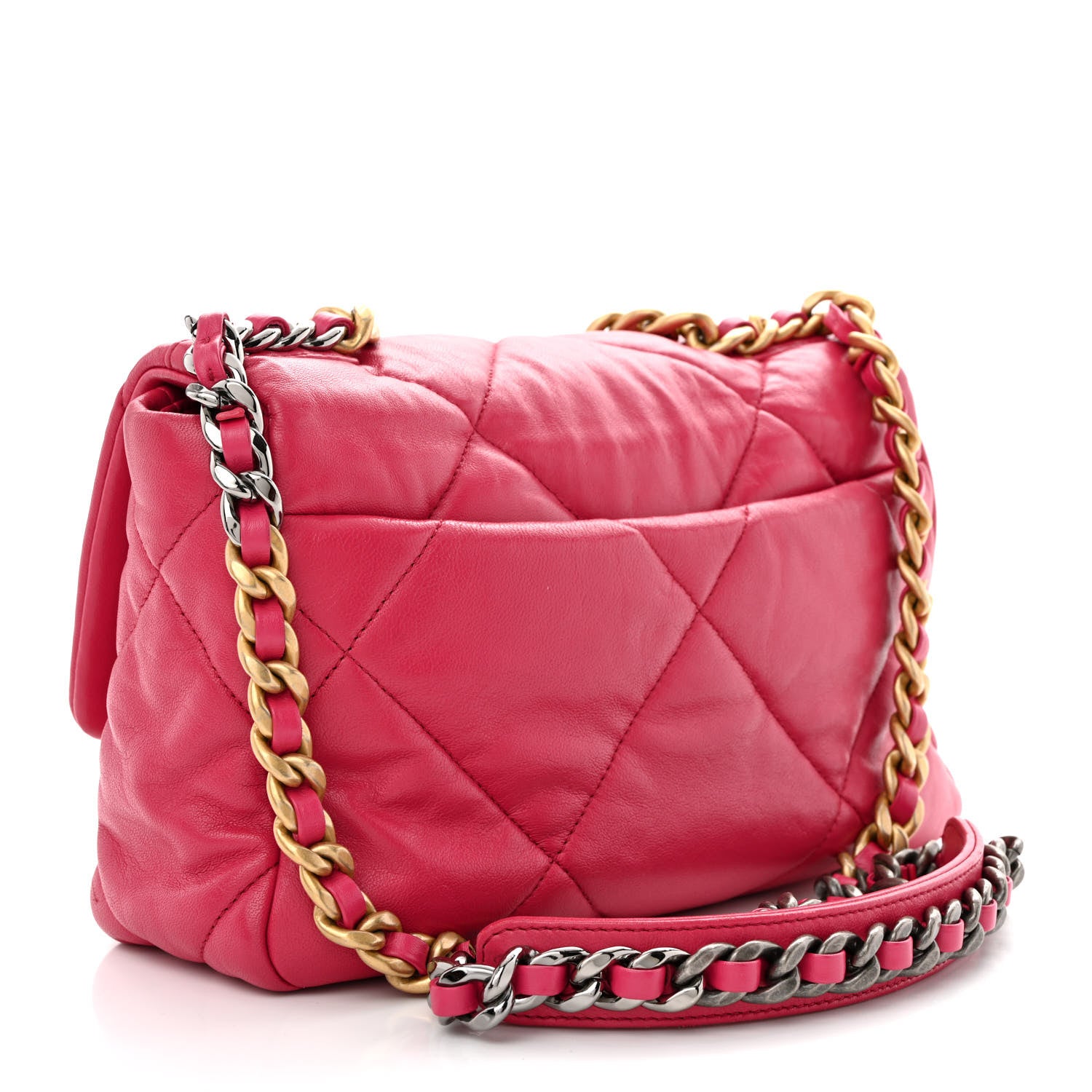 Chanel Lambskin Quilted Medium Chanel 19 Flap Dark Pink 3 of 10