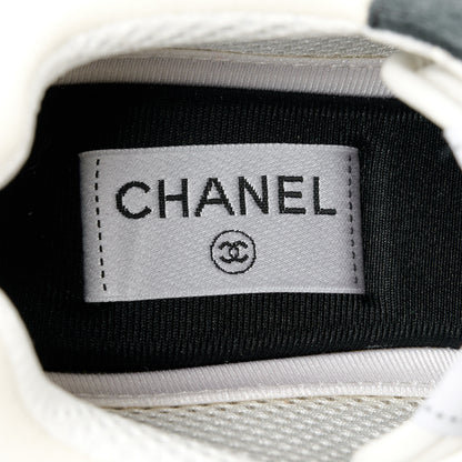 Chanel Suede Calfskin Fabric CC Sneakers 39 Dark Grey 7 of 9