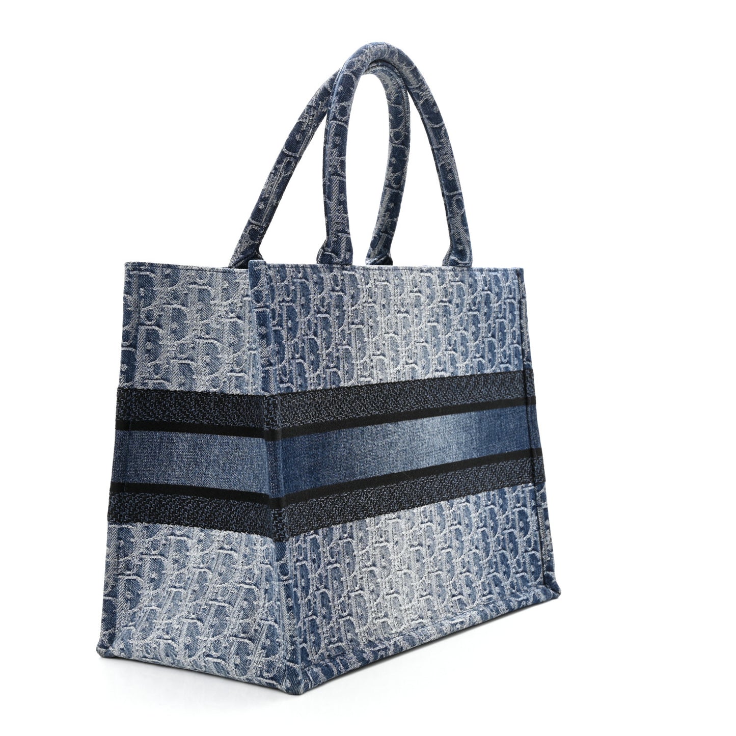 Oblique Denim Medium Book Tote Blue