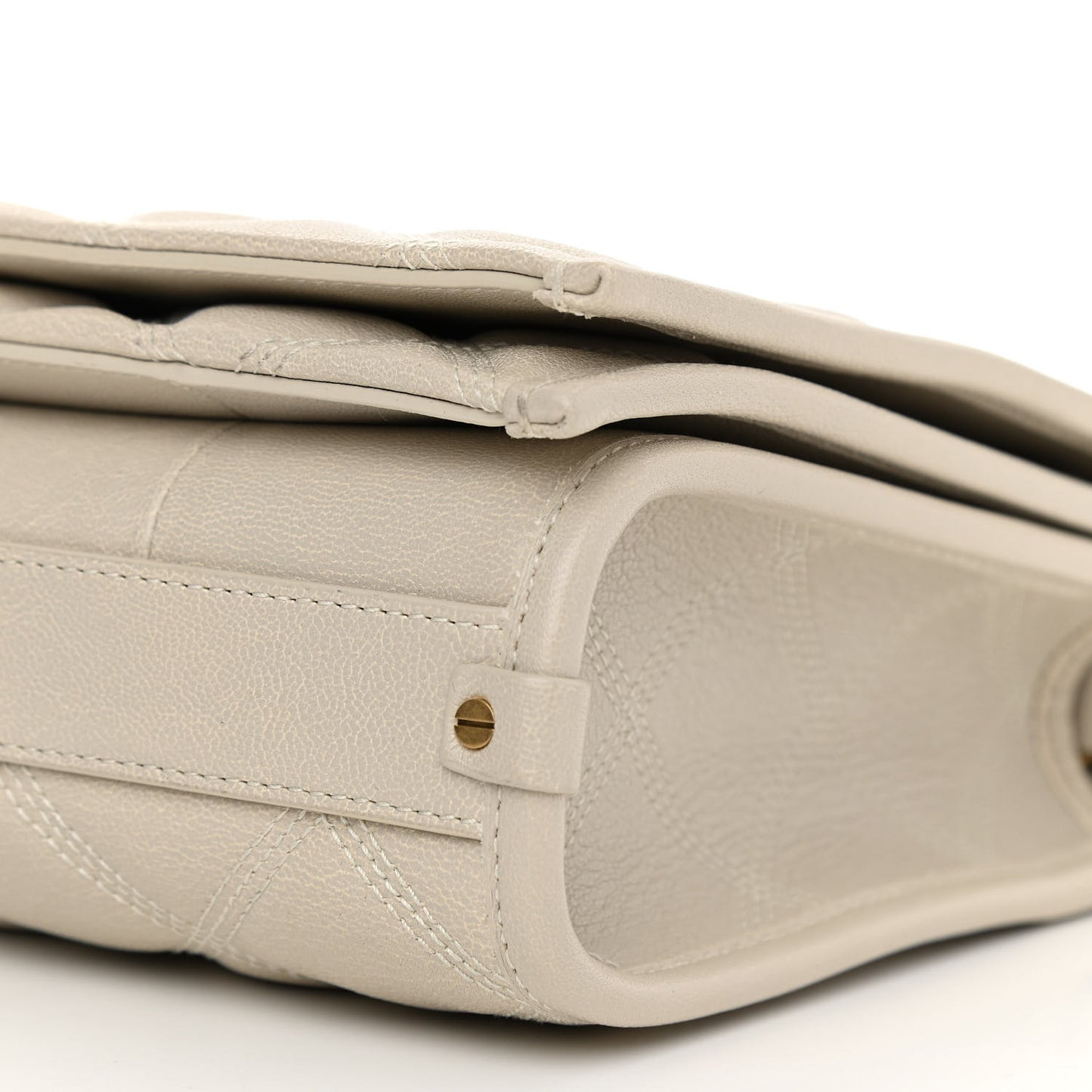 Lambskin Quilted Mini Becky Chain Bag Crema Soft
