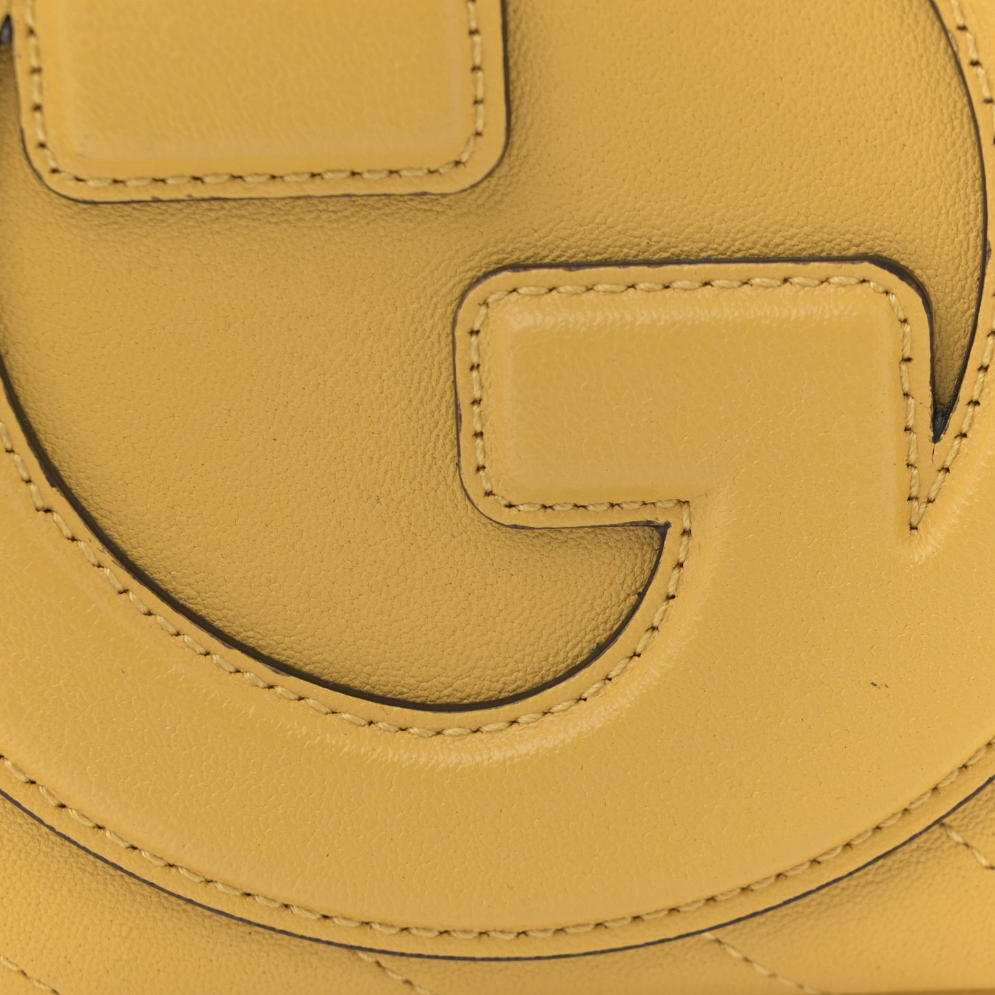 Sakai Be Green Calfskin Diagonal Stitched Blondie Top Handle Bag Buttercup