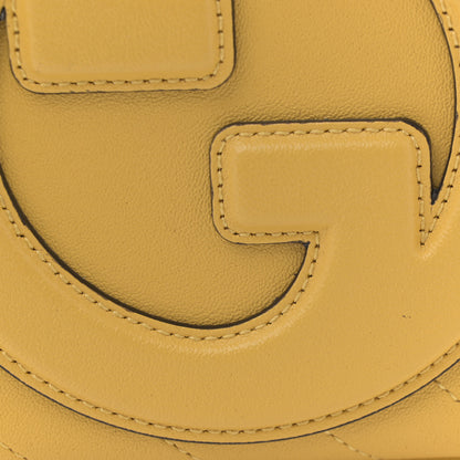 Gucci Sakai Be Green Calfskin Diagonal Stitched Blondie Top Handle Bag Buttercup 12 of 12