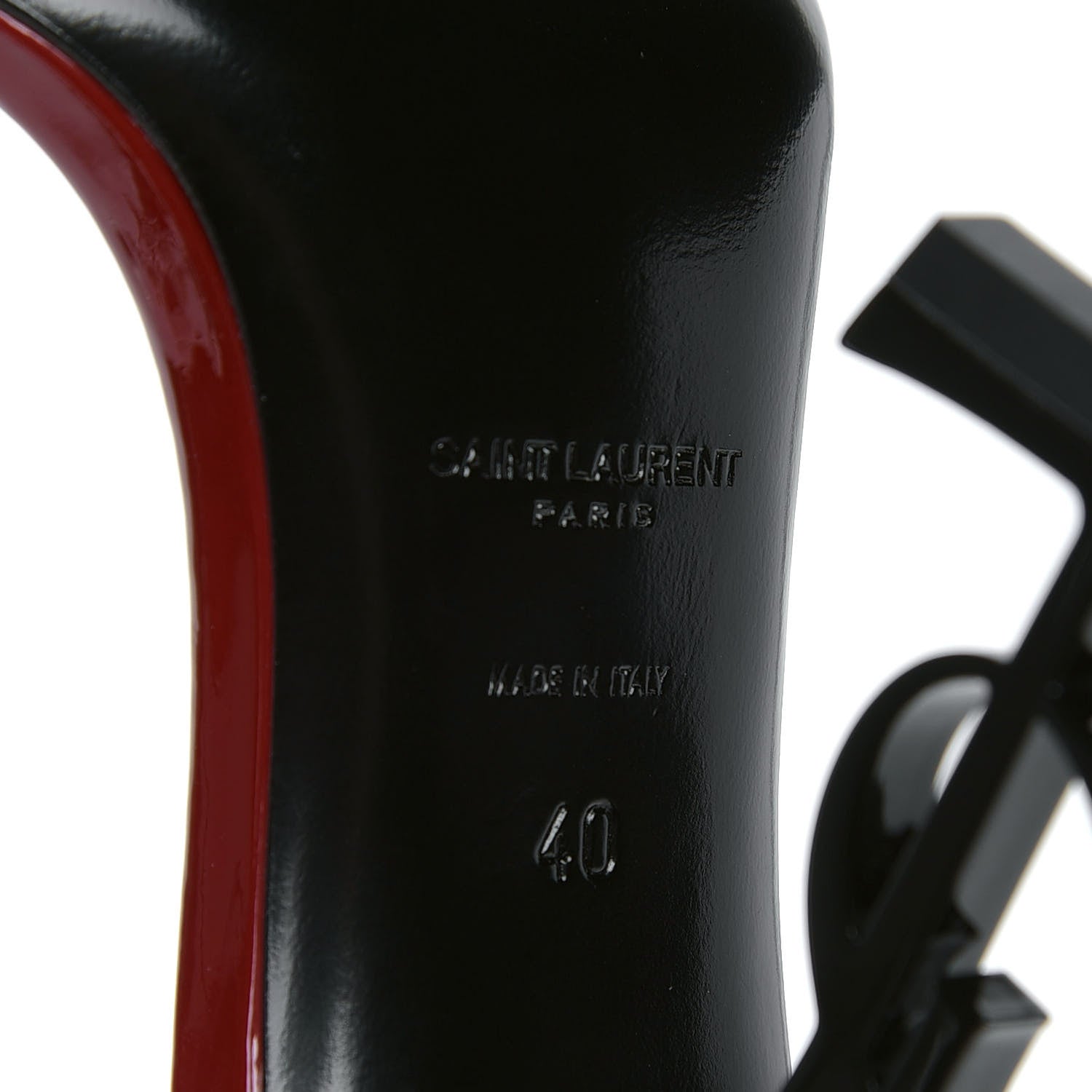 Saint Laurent Patent Opyum 110 Sandals 40 Hot Red 5 of 5
