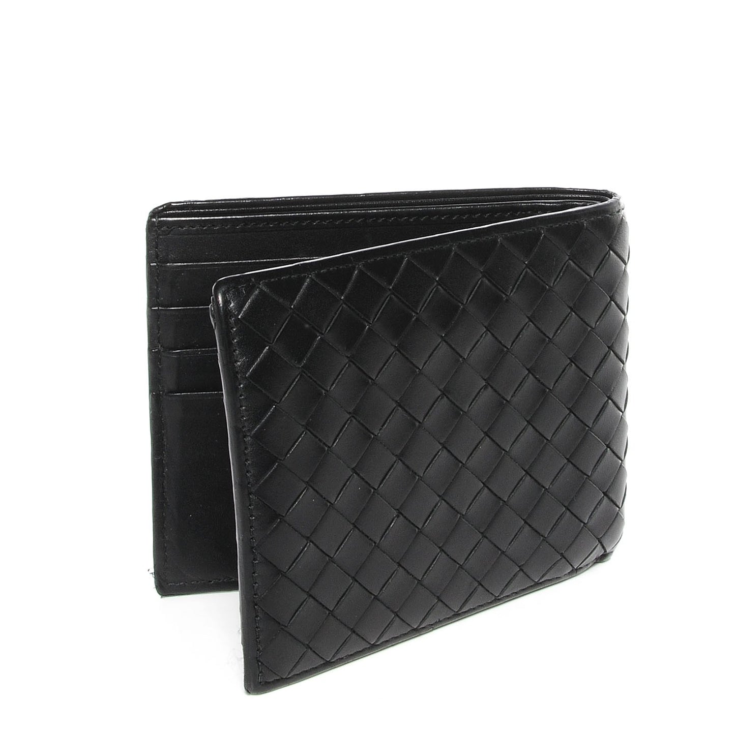 Intrecciato VN Mens Bi-Fold Wallet Nero Black