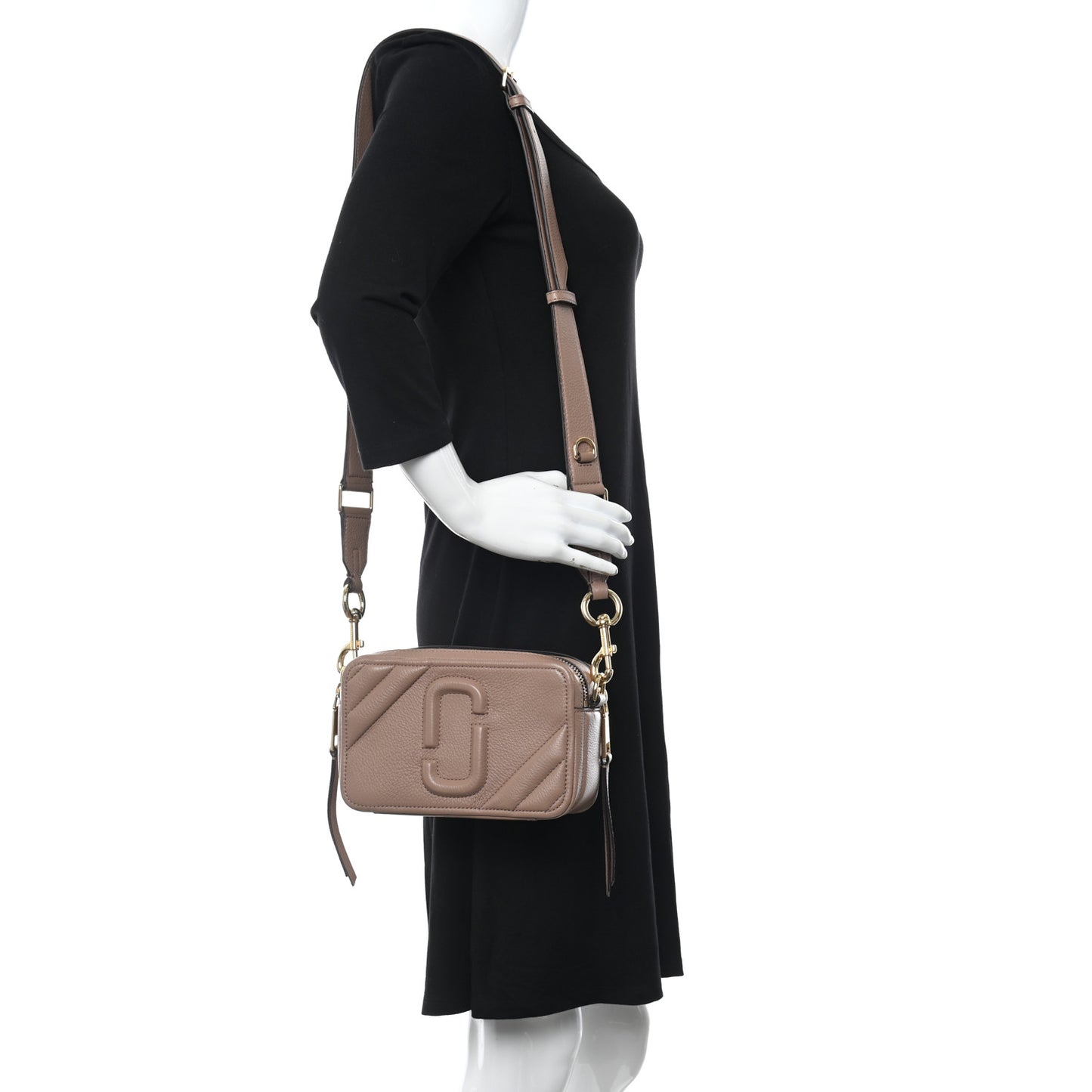 Grained Calfskin The Moto Shot 21 Bag Dusty Beige