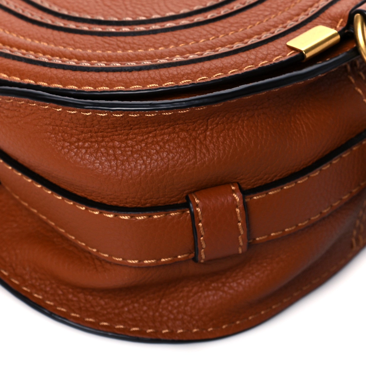 Chloe Calfskin Mini Marcie Round Crossbody Bag Tan 10 of 11
