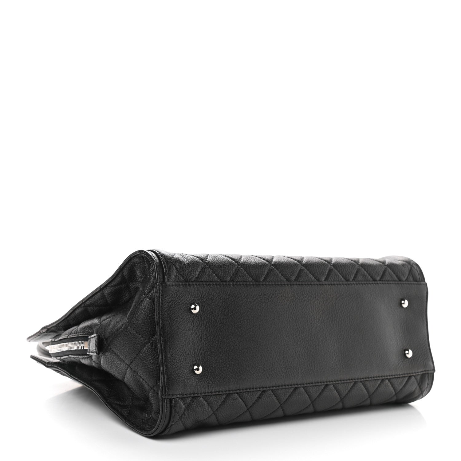 Chanel Calfskin Quilted Shopping Tote Black 3 of 8