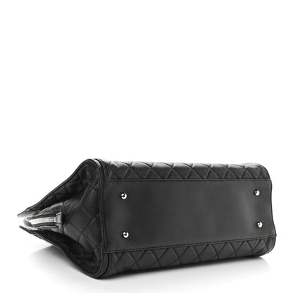 Chanel Calfskin Quilted Shopping Tote Black 3 of 8