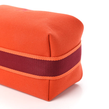 Hermes Canvas Small Bride-A-Brac Pouch Orange Burgundy 7 of 9