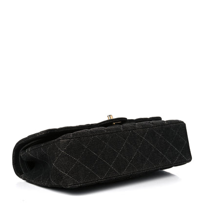 Chanel Denim Quilted Medium Double Flap Black 4 of 13