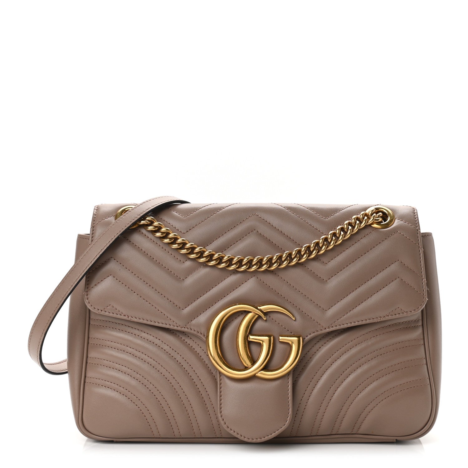 Gucci Calfskin Matelasse Medium GG Marmont Shoulder Bag Porcelain Rose 1 of 11