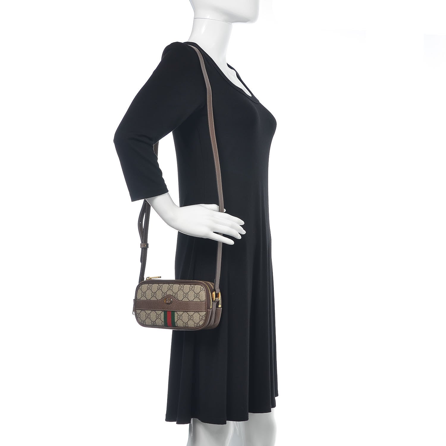 Gucci GG Supreme Monogram Web Mini Ophidia GG Bag Brown 2 of 10