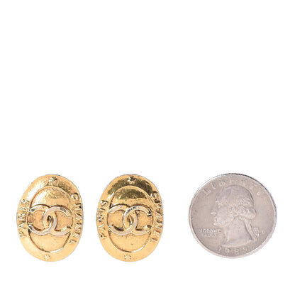 Chanel Oval CC Clip On Earrings Gold 2 of 4