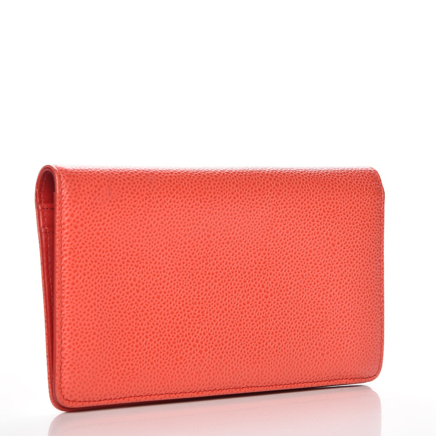 Chanel Caviar Timeless CC Yen Wallet Coral 3 of 12