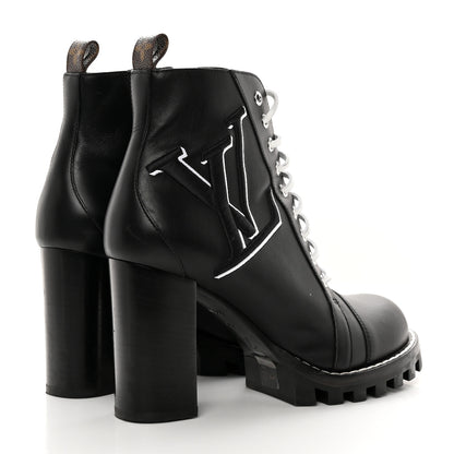 Louis Vuitton LOUIS VUITTON Calfskin Monogram Star Trail Ankle Boots 40.5 Black 4 of 14