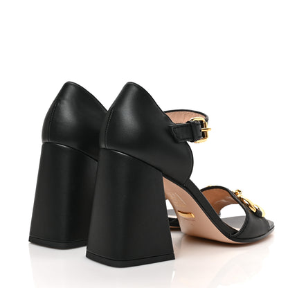Gucci Nappa Horsebit Cross Strap 95mm Sandals 38 Black 4 of 8