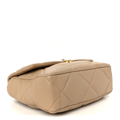 Chanel Lambskin Quilted Large Chanel 19 Flap Beige 4 of 11