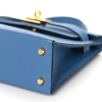 Hermes Epsom Mini Kelly Sellier 20 Bleu Azur 10 of 11