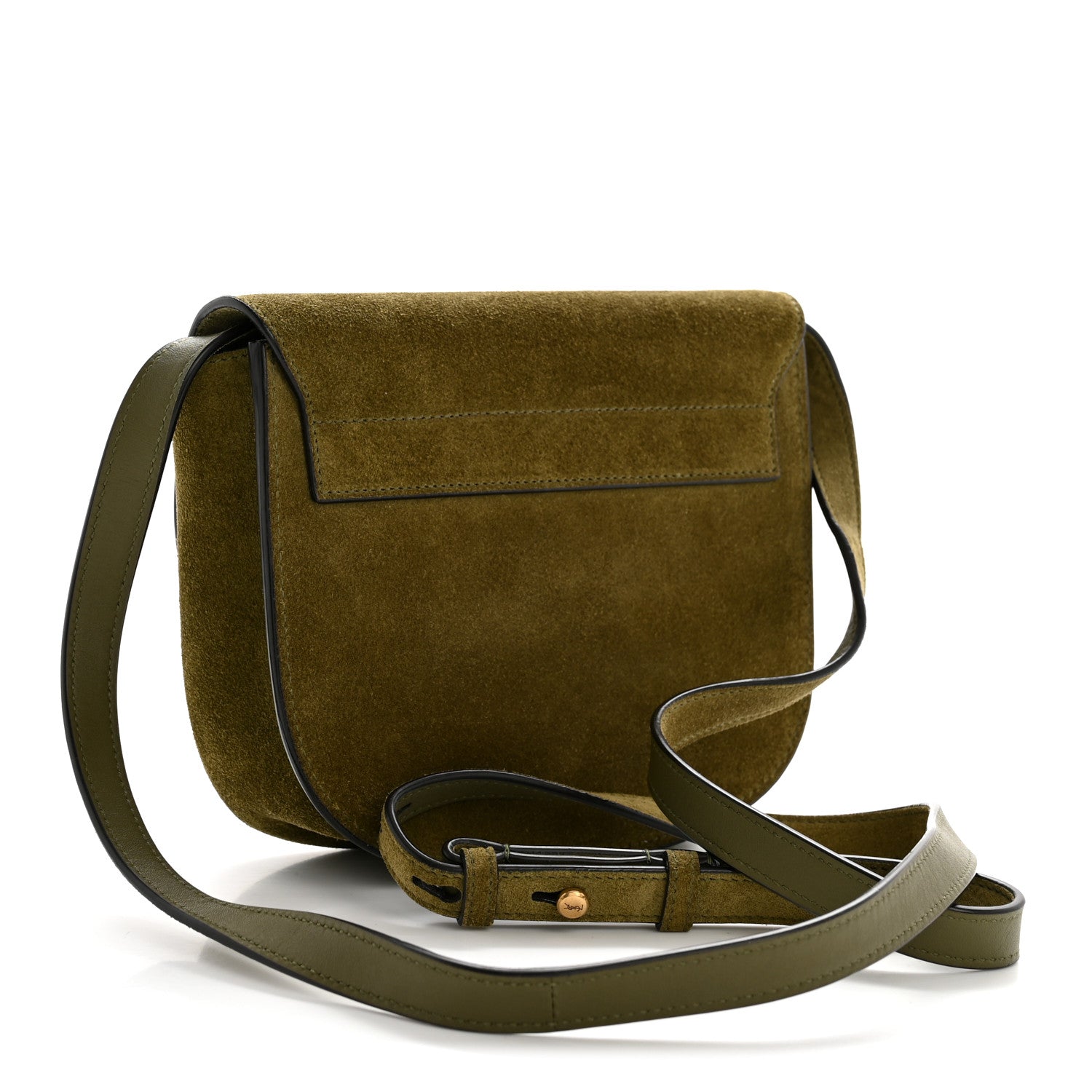 Saint Laurent Suede Calfskin Monogram Small Kaia Satchel Olive Green 3 of 13