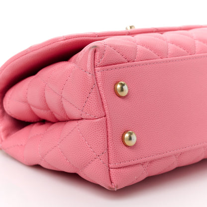 Chanel Caviar Lizard Embossed Quilted Mini Coco Handle Flap Pink 10 of 13