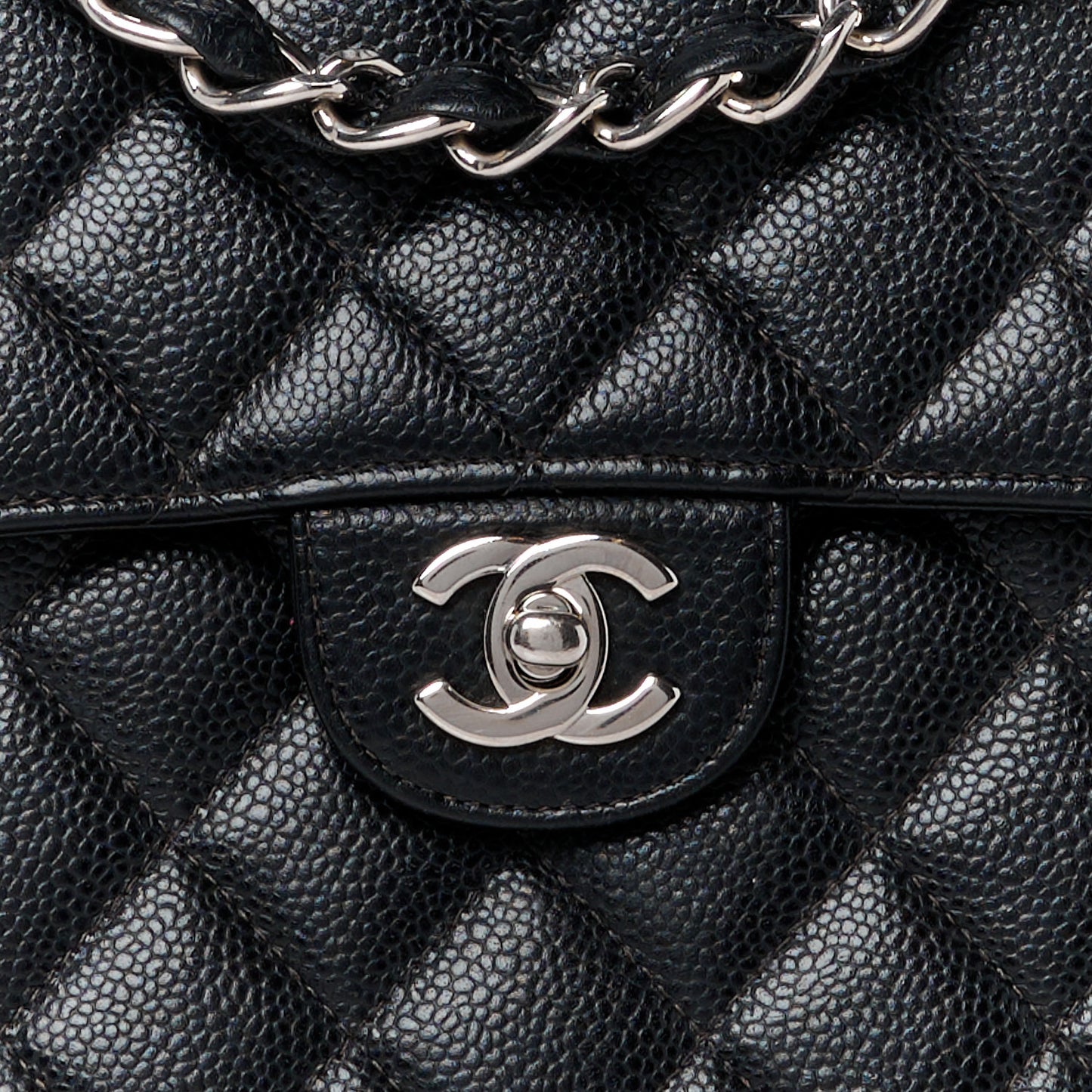 Caviar Jumbo Single Flap Black