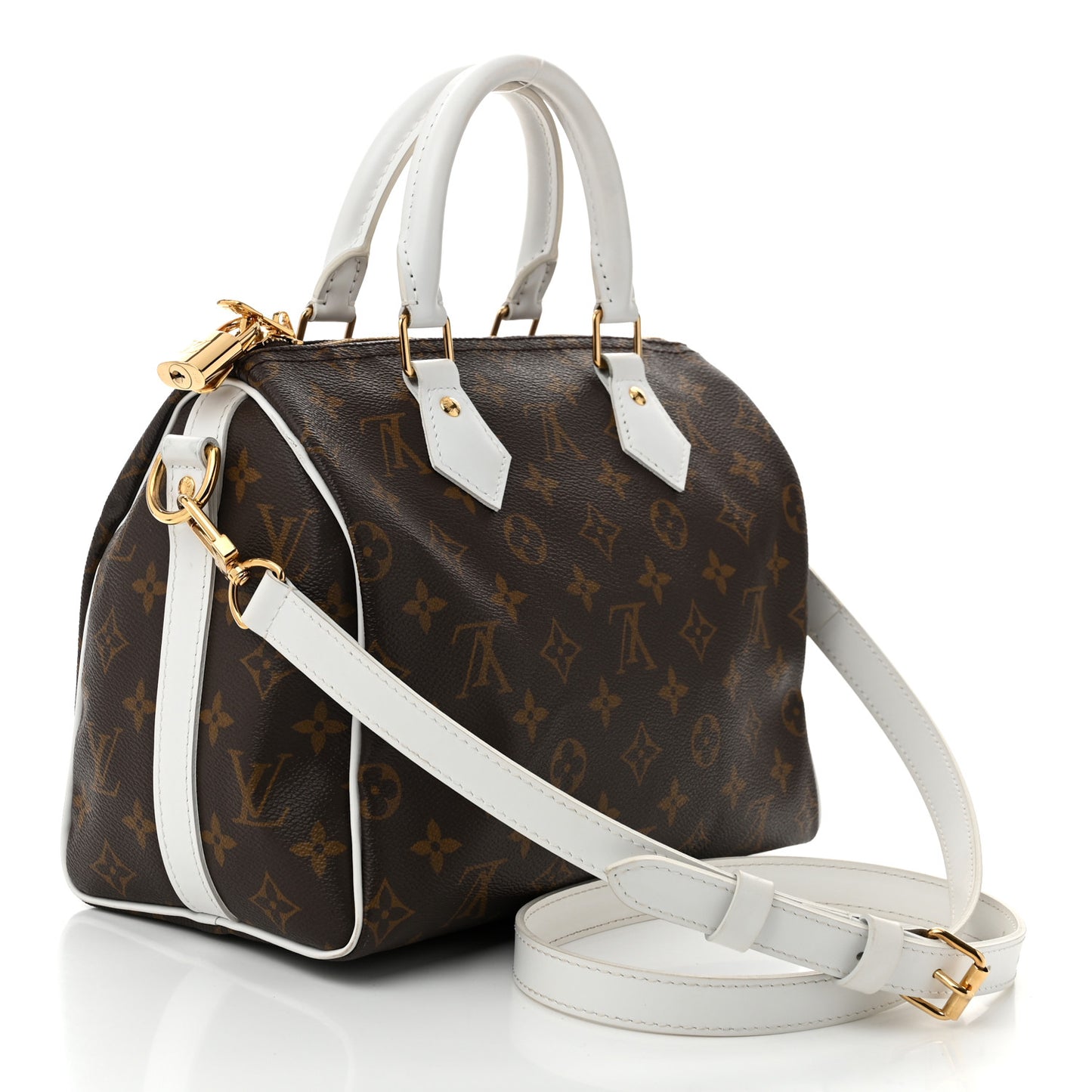 Monogram LV Match Speedy Bandouliere 25 White
