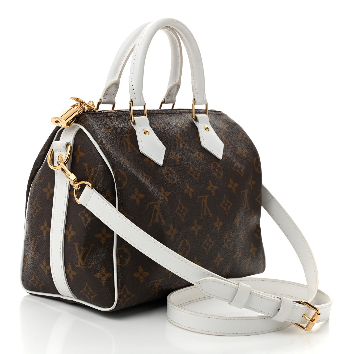 Louis Vuitton Monogram LV Match Speedy Bandouliere 25 White 3 of 9