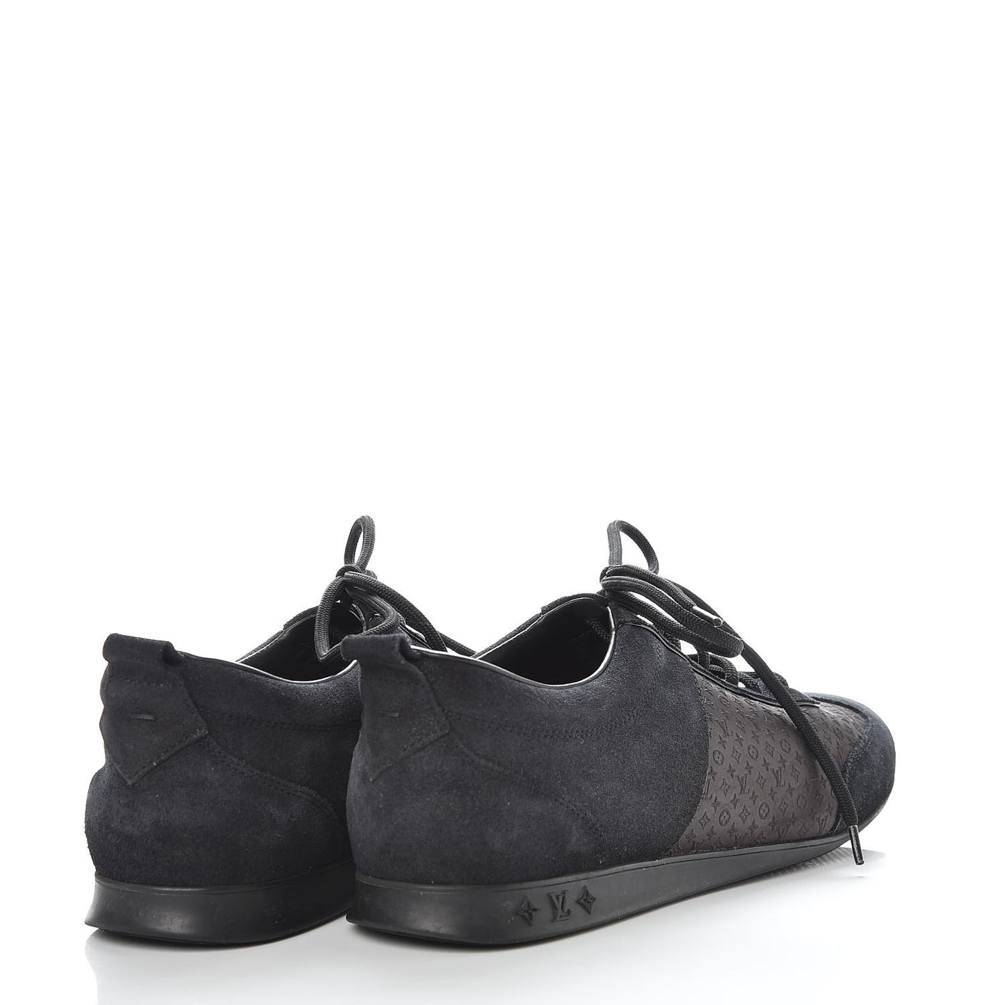 Suede Monogram Embossed Sneakers 38.5 Black