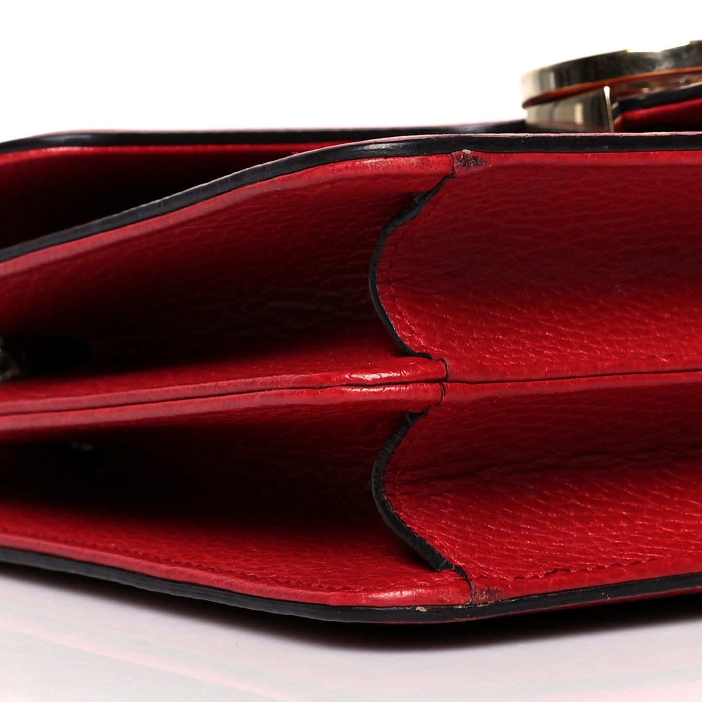 Dollar Calfskin Small Interlocking G Shoulder Bag Red